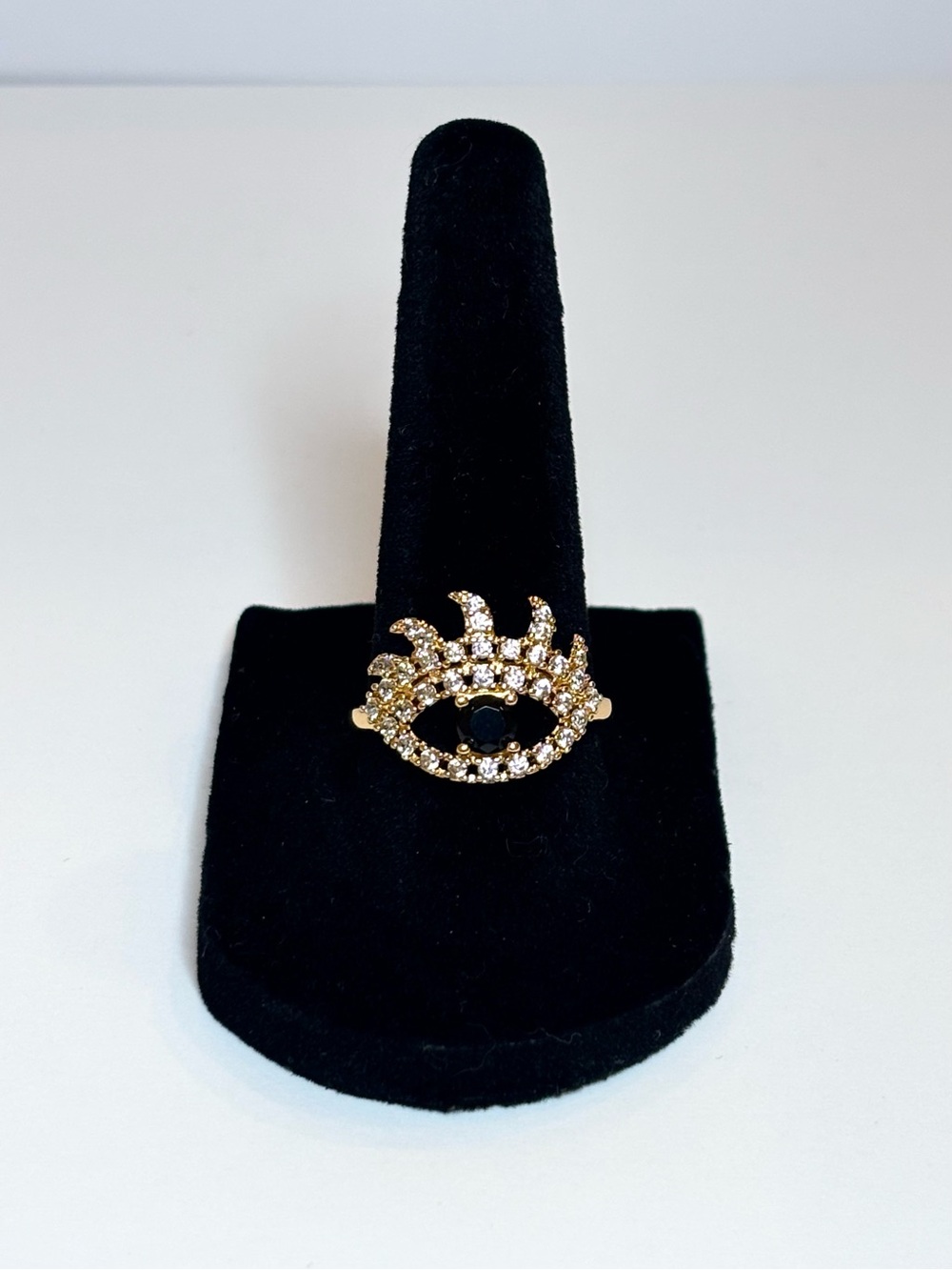 Rose gold evil eye ring